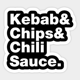 Kebab & Chips & Chili Sauce. Sticker